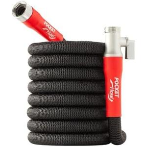Pocket Hose Silver Bullet 2.0 Expandable Garden Hose 50-FT with Turbo Shot Nozzle, AS-SEEN-ON-TV, Lead-Free, Solid Aluminum Connectors, Easy On/Off Valve, Kink-Free, Leak-Proof