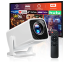 Mini Projector Portable Projector 4k & Full HD 1080P Support, 270° Rotation Outdoor Projector, Movie Projector Compatible with Smartphone, TV Stick, Laptop, PS4, HDMI, USB (No WiFi or Bluetooth