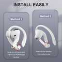 2 Pairs AirPods Ear Hooks for AirPods Pro 2, Pro, 4, 3, 2 & 1 - Upgraded Anti Slip Sports Clip Hooks - White
