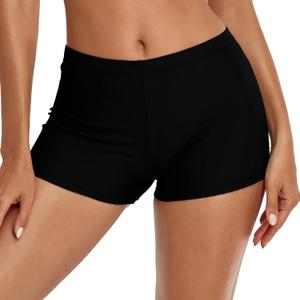 Cerburny Women's High Waisted Bikini Bottom Stretchy Bathing Suit Swim Bottom Solid Tankini Bottoms (Black, Large)