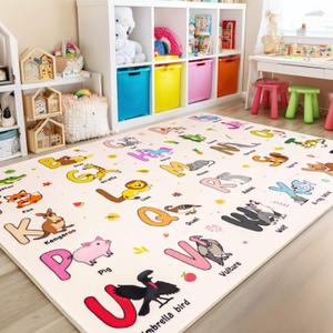 Bolacrom Kids Rugs for Playroom Educational Rug for Learn The ABC Alphabet, Soft Machine Washable Non-Slip Cute Carpet for Classroom Toddler Nursery Kids Room Decor Mat