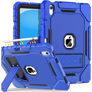 Grifobes for iPad A16 Case 11th Generation 11 inch 2025 / iPad 10th Generation Case 10.9 inch 2022, Heavy Duty Military Grade Shockproof Cover with Pencil Holder for i Pad 11/10 Gen (Deep Blue)