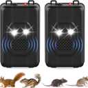 2 Pack Rodent Repellent for car Engines, Ultrasonic Rat Pest Repellent for Car Under Hood, Plug-in Powered, Keep Mouse and Mice Away from Car, Vehicle, RV, Garage, Barn (Unscented x2)