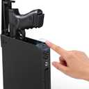 Car Gun Safe, Biometric Pistol Safe for Vehicle Console with PIN Code & Key, Quick Access Handgun Safe Lock Box for Truck & SUV, Bedside, Wall, and Desk, Includes Security Cable, Gifts for Men