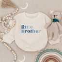 2PCS Baby Boy Little Bro Romper Set, Baby Bodysuit, Newborn Boy Gift, Baby Boy Outfit, Cute Little Bro Baby Outfit