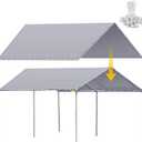 12 x 20 ft Heavy Duty Canopy Replacement Cover Waterproof Carport Garage Car Shelter Tarp Tent for Car Canopy with 50 Ball Bungees, Only Top Cover, Frame is Not Included