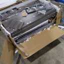 DWVO 55" Extra Large Dog Crate Furniture, Heavy Duty Metal Dog Kennel TV Stand with Sliding Door, Wooden Dog Cage Table with Dog Bowl for Extra Large Medium Dogs or 2 Small Dogs Black Oak