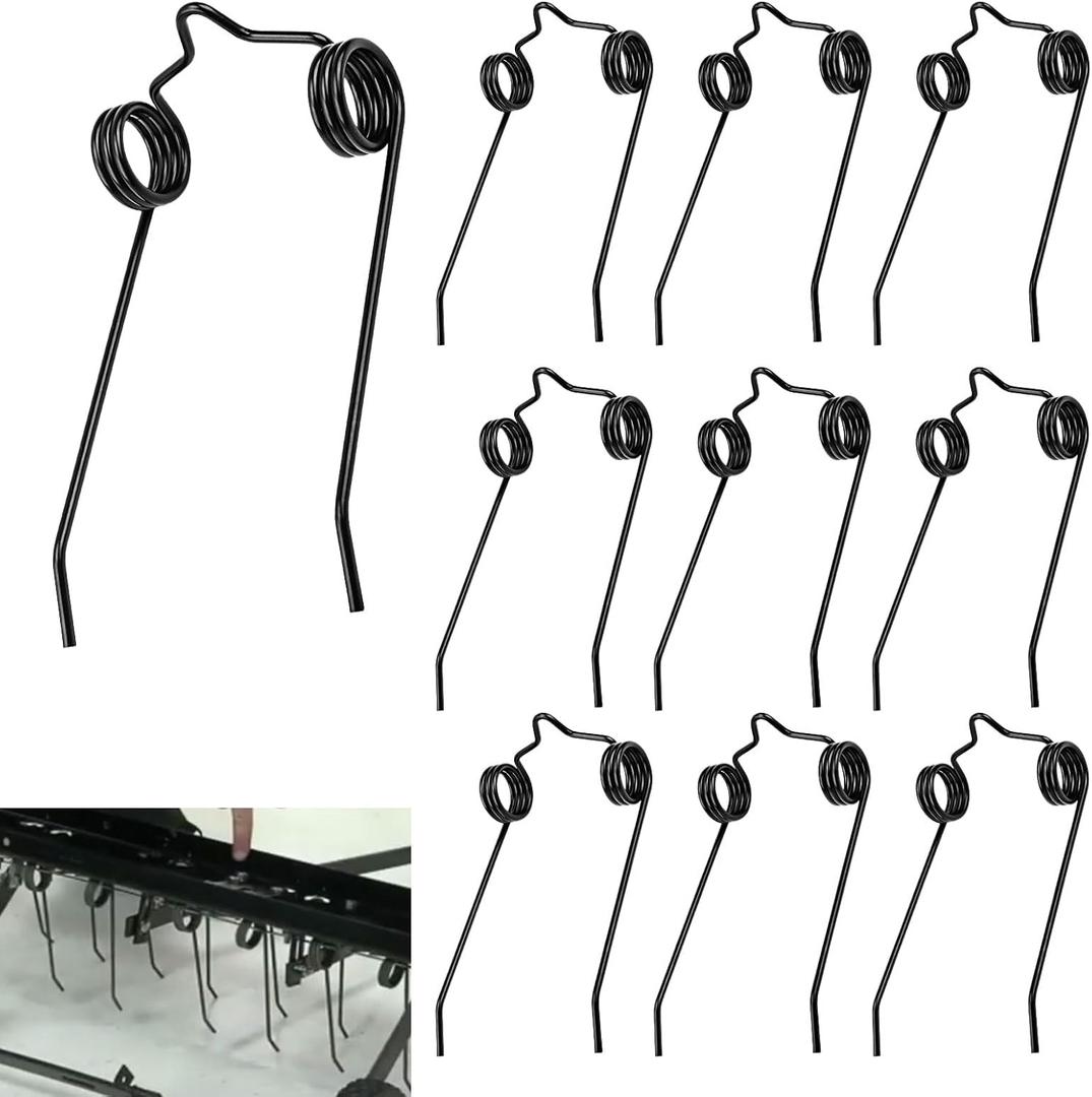 10 Pcs 43783 Spring Tine for Ag ri-Fab 45-0294 and 45-0295 Tow-Behind Lawn Dethatchers, Dethatcher Replacement Spring Tine, Yard Tools Lawn Mower Attachments
