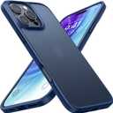 TORRAS Guardian Shockproof for iPhone 16 Pro Case, [4X Military-Grade Test Protection] Anti-Scratch DIY-Buttons Slim Thin Translucent Matte Hard Back Case for iPhone 16 Pro, Navy Blue