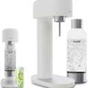 Ruby 2 Sparkling Water Maker - Soda Streaming Machine Silent Carbonated Water Machine Robust Long-Lasting Aluminium Soda Maker 1L Water Bottle Without CO2 Cylinder - Colour White Soda Machine