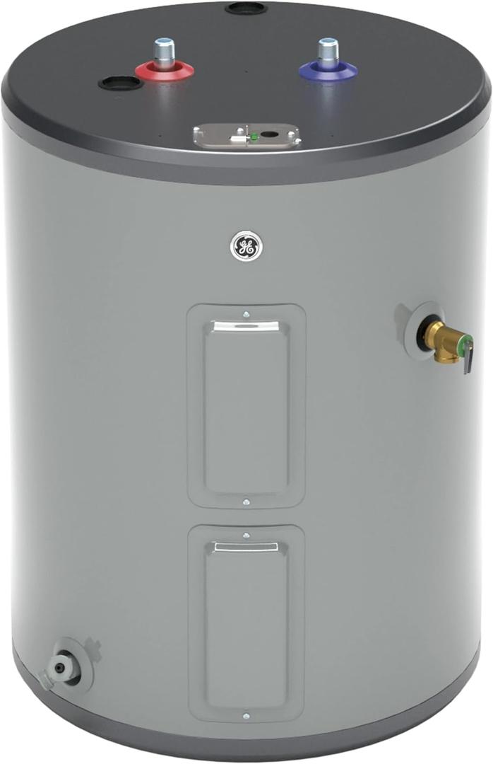 GE Appliances 26 Gallon Versatile, Electric Water Heater with Adjustable Thermostat & Drain Valve, Top Port Lowboy, 240 Volt GE Appliances 26 Gallon Versatile, Electric Water Heater with Adjustable Thermostat & Drain Valve, Top Port Lowboy, 240 Volt