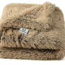 PJYuCien Dog Blankets for Small Dogs Washable - Fluffy Fuzzy Cat Blanket for Couch, Puppy Throw for Furniture with Polyester Fleece, Super Soft Plush for Pet Kitten Doggy, Brown, 16" x 24"