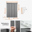 Adjustable Panel Track Blinds Light Filtering Vertical Blinds with Valance, Room Dividers, Retractable Track from 42" to 74" W, Trimmable Panel Up to 96" H (Light Grey)