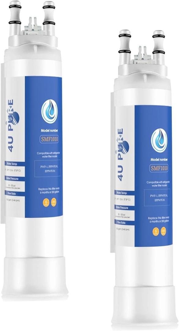 FPPWFU01 Replacement Compatible with EPPWFU01 PureAdvantage PWF-1 FPPWFU01 PurePour PWF-1 Water and Ice Filter, 2 Pack