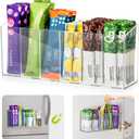 AIEVE Drink Packet Organizer, Mountable Water Packet Organization Holder with Adhesive & Magnetic Sticker, Pantry Organizers Kitchen Storage for Countertop Table Fridge Cabinet