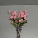 Floroom 5pcs Faux Silk Pompon Mum Artificial Flowers, Bulk Fake Mini Chrysanthemums with Stems for DIY Bouquet Centerpieces Wedding Fillers Blush Arrangements Shower Decorations, Pink