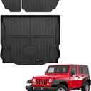 Custom Fit Cargo Liner and Backrest Mat for 2007-2018 Jeep Wrangler JK 4 Door Accessories All Weather TPE Rubber Protection Mat