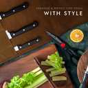 ELIZO Leather Knife Roll Bag Professional Chef Knife Case, Durable Knife Sheath Holder, Cooks & Culinary Tools Carrying Storage, Portable Knife Wrap - 4 Slots