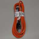 Outdoor Extension Cord Orange 3 Prong - Heavy Duty Vinyl - 16/3 - Ultra flexible, Water resistant, flame retardant - Weather resistant - Reinforced for durability (25 feet)