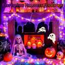 Extra Long 132FT Halloween Mini Lights, 400 LED Black Wire Fairy Starry String Lights Plug in, Timer & Memory & 8 Modes, for Indoor Outdoor Xmas Tree Wedding Party Decoration,Purple