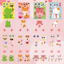 24 Sheets Valentine's Day Make a Face Stickers, Sweet Love Party Games Decal Mix and Match Sticker, Make Your Own Valentine Stickers DIY Crafts for Valentine's Day Party Supplies Rewards
