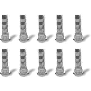 10PCS M12x1.5 Wheel Lug Bolts, 48mm Long Extended Silver Carbon Steel Flat Head Right Hand Thread Stud Bolts, Compatible with OEM#610-266 90942-02049 GS430 LS400 RX330