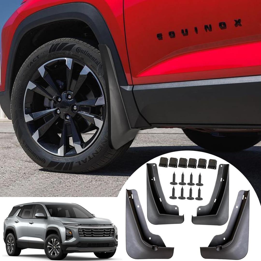 Splash Guards for Chevrolet Equinox 2025 2026 - No Drill Required All Weather Protection Front Rear Mud Flaps for Trucks Fenders for Chevy Equinox 2025 2026 Exterior Accessories (Not for EV)