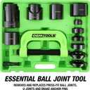 OEMTOOLS 25104 21-Piece Master Ball Joint Press Kit, Ball Joint Puller for Upper and Lower Ball Joints, U-Joints, and Brake Pins, Automotive Tool Kit Compatible with 2WD and 4WD Vehicles