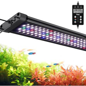 hygger Custom LED Aquarium Light,Daylight-Moonlight & 24/7 Mode, Adjustable Brightness 8 Colors Full Spectrum Fish Tank Light for 48-55 Inches Freshwater Planted Tank Auto On Off Ramp Up Down