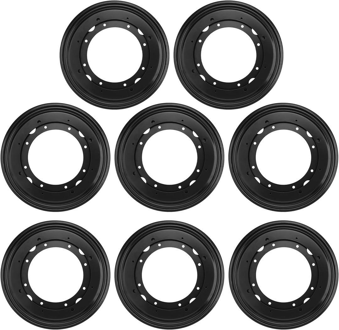 8 PCS 9 Inch Black Lazy Susan Turntable Bearing Plate, Lazy Susan Bearings Base, Lazy Susan Hardware, Easy Installation, Solid Metal Construction, for Home and Industrial, by GENHAKON