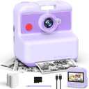 Kids Camera Instant Print, 48MP/2.5K UHD Kids Instant Print Camera, Christmas Birthday Gifts for Girls and Boys, 3.0" Screen with Print Paper & 32G Card, Toddler Toy for Age 3-14 (Purple)