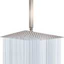 NearMoon Rain Shower Head With Shower Arm, Ceiling Mount Square Shower, Stainless Steel Ceiling Rainfall Showerhead- Waterfall Full Body Coverage (16 Inch, Brushed Nickel)