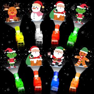 Christmas Party Favors for Kids 36 PCS Finger Lights Christmas Goodie Bag stuffers, Glow in the Dark Xmas Toys Bulk Xmas Gifts for Stocking Stuffers Holiday Favors Classroom Favors Prizes