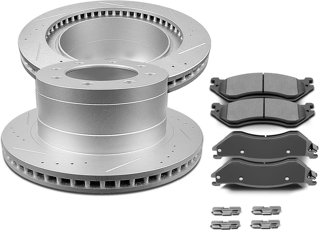 SCITOO Rear 13.85" Brake Pads and Rotors Kits Fit For Dodge Ram 1500 2006-2008,For Ram 2500 2003-2008,For Ram 3500 2003-2008