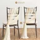 Ling's moment Wedding Chair Sashes Cover Aisle Decorations Draping Fabric Wrinkle-Free with Tie 16 Pcs Boho White Beige for Party Ceremony Reception Floral Arrangement Banquet Outdoor Decor
