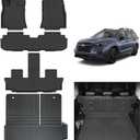 Floor Mats & Large Trunk Mat for 2019-2024 2025 Subaru Ascent 7 Seats(Bucket Seat), TPE All Weather Protection 3 Rows with Car Floor Liners with Cargo Liner Covering The backrest Protection (2019-25 Ascent 7 Seats)