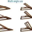 Wooden Laptop Stand for Desk & Wood - Style Laptop Stand, Foldable and Adjustable Ergonomic Notebook, Book, Phone & Tablet Stand, 6 - Gear Angle Adjustment, Cooling for 10-15.6 Inch
