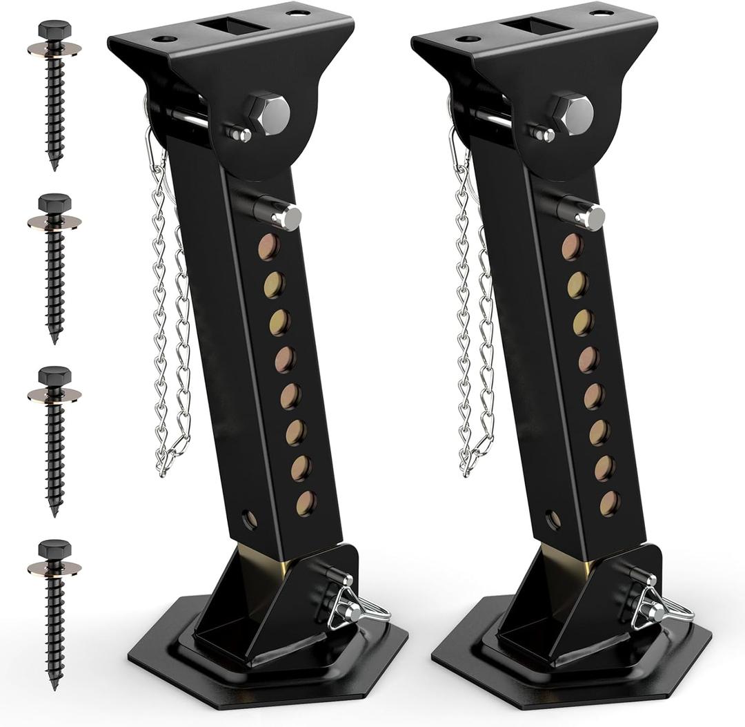 Telescoping RV Camper Accessories - 2 Pack Trailer Stabilizer Jacks, Adjustable 12" to 18", Slide Out Supports 1000 Lbs Capacity Each