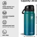 Fanhaw 20 Oz Insulated Stainless Steel Water Bottle with Chug Lid Wide Mouth, Leak-Proof, BPA-Free Ideal for Kids, Adults, Sports, Gym, and Outdoor Use (Green Blue)