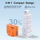 iPhone 17 Charger USB C Fast Charger Block, 3 Type C Port Each 40W Charger for iPhone 17 16 15 Pro Max Plus, Galaxy, iPad Pro, Tablet, Total 165W GaN 6 Port Wall Charging Station Hub Adapter Oranger