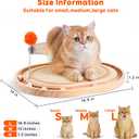 Cat Scratch Pad with Ball Track and Spring Toy, Wooden Cat Scratcher with Sisal Scratching Mat, Ball Track System and 3 Replacement Toy for Cats Scratching,Chasing and Playing (Nature Wood)