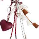 QTMY Heart Tassel Bow Beaded Braided Keychain Bag Charms for Handbag Purse Backpack Accessories Bogg Bag,369