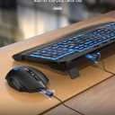 SABLUTE Wireless Keyboard and Mouse Combo Ergonomic - MA12Pro Wave Keyboard with Leather Wrist Rest for Comfortable Typing, RGB Backlit Rechargeable for Windows, Mac, PC, Laptop