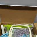 Kids Shopping Cart - 2 in 1 Toy Shopping Cart with Play Food Fruit Vegetable Dessert and Shop Accessories, 72pcs Pretend Play Grocery Store Toy Kitchen Game Trolley Play Set for Kids (Blue)