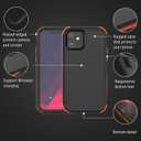 X-belmox Heavy Duty Case for iPhone 12/12 Pro, 3-Layers Military Drop Protection Phone Case [Tempered Glass Screen Protector] Shockproof Rugged Case Cover for iPhone 12 Pro 6.1 Inch - Black/Orange