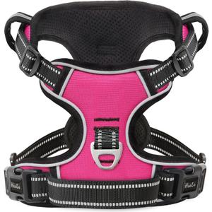 HEELE Dog Harness Dog Harness Small Dog No Pull Harness with Soft Handle Reflective Harness Adjustable, Rose, Small