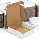 WIFTREY 100 Pcs 4X4X1 inches Small Shipping Boxes, White Corrugated Cardboard Box for Packaging Small Business, Moving, Literature Mailer