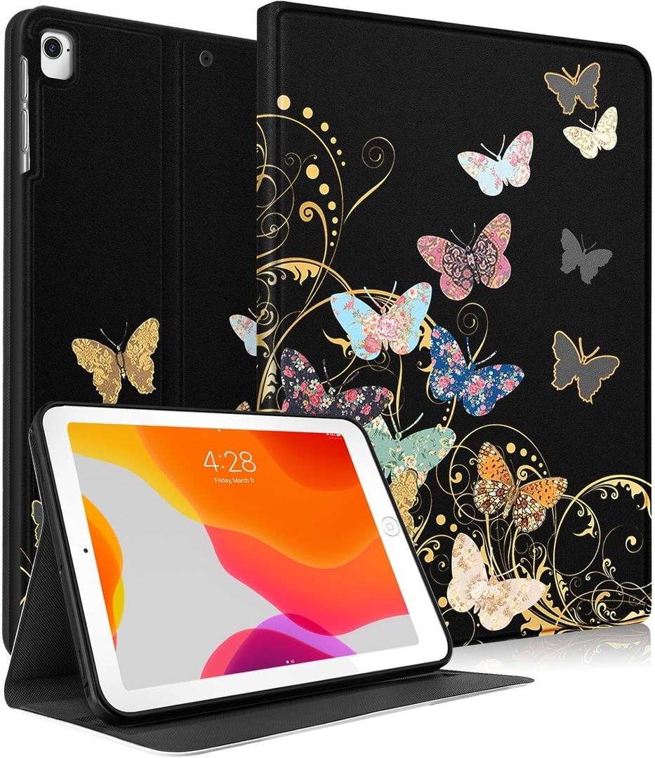 iPad Mini Case - Butterfly Women Folio Cover with Cute Girly Design