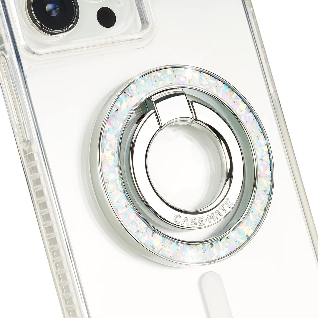Case-Mate Magnetic Phone Ring Holder & iPhone MagSafe Stand -Removable MagSafe Phone Holder for Hand - Thin Collapsible Grip Ring for iPhone 17 Pro Max /16 Pro Max/15/14/13/Pixel 10 - Twinkle Diamond
