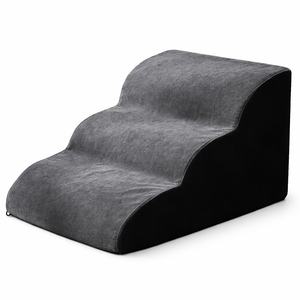 Dog Steps for Couch - Pet Stairs for Small Dogs and Cats, Dog Steps with Non-Slip Bottom Grey 3 Steps, Grey